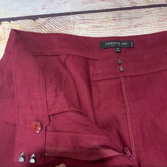 NWT Lafayette 148 NY Radicchio Linen Shorts Size 10 - Picture 6 of 16